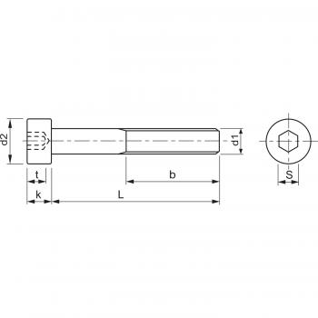 Zylinderkopfschrauben mit Innensechskant ISO 4762 (DIN912) M3 - M8 Niro