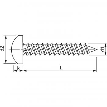 Blechschraube mit Linsenkopf und Kreuzantrieb DIN7981 Ø 3,5 - Ø 4,2