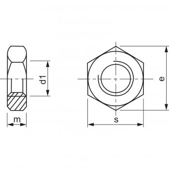 Sechskantmutter ISO 4032 (DIN934) M3 - M36 verzinkt