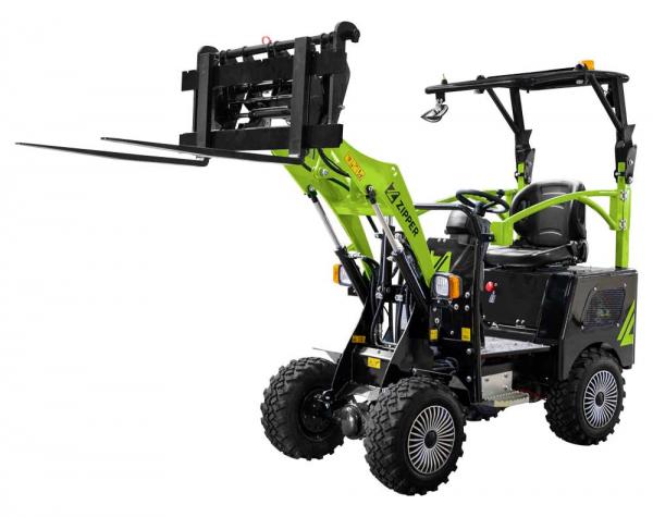 Zipper Hoflader ZI-HL500AKKU mit Palettengabel und Euroaufnahme