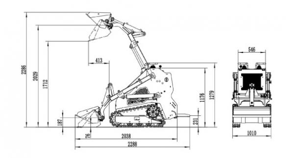 Zipper Minikompaktlader ZI-MKL720 mit Palettengabel